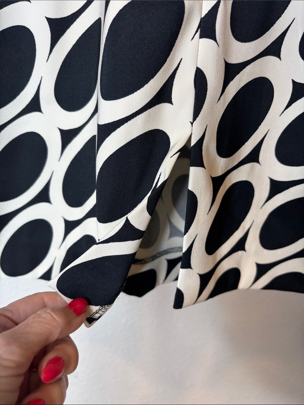 🖤Jessica Howard Black White Sleeveless Circle Print Dress 10P Stretch Midi🖤 - Picture 6 of 13